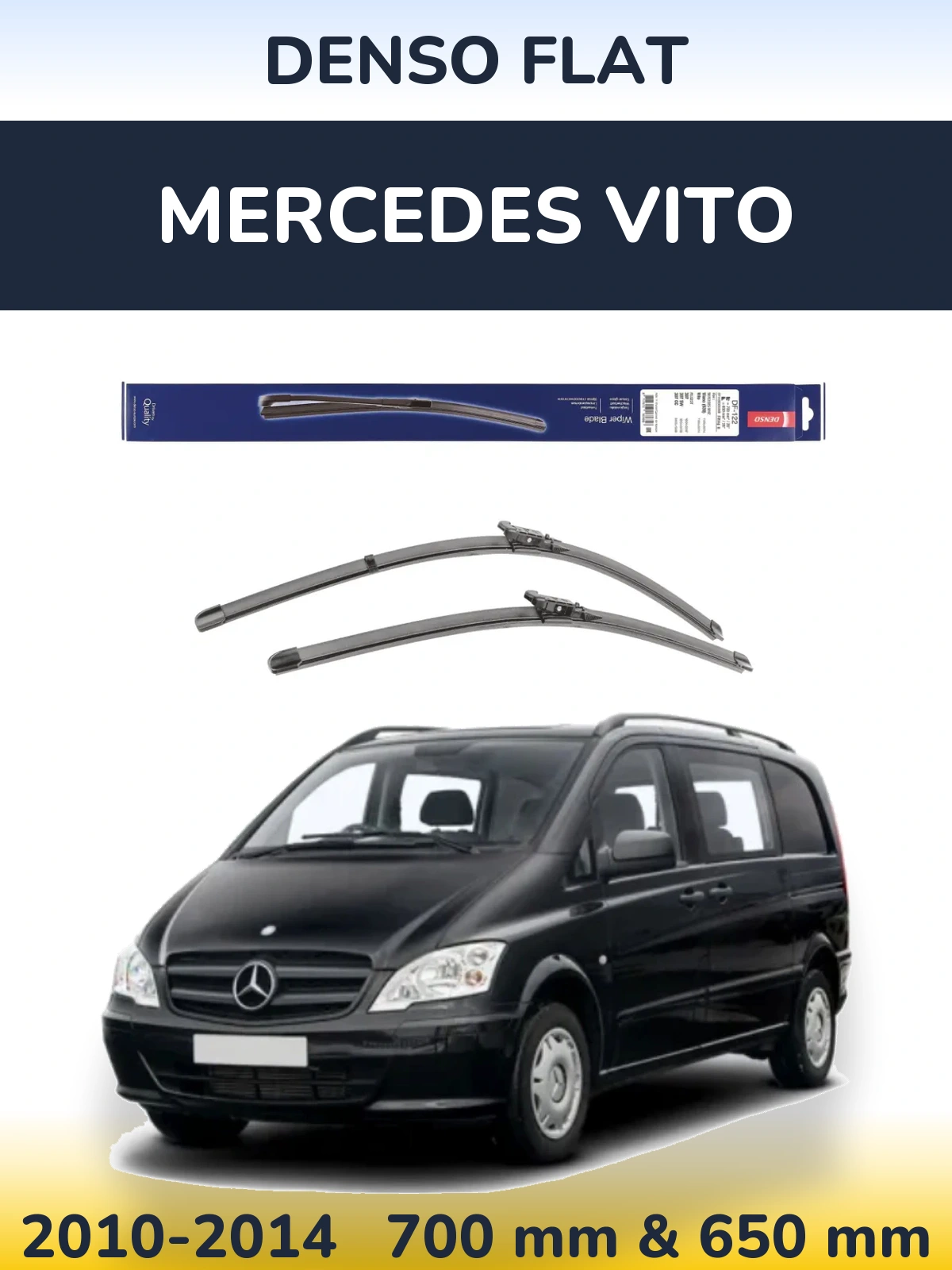 Комплект передних дворников Denso Flat 700 & 650 мм для Mercedes Vito 2010-2014