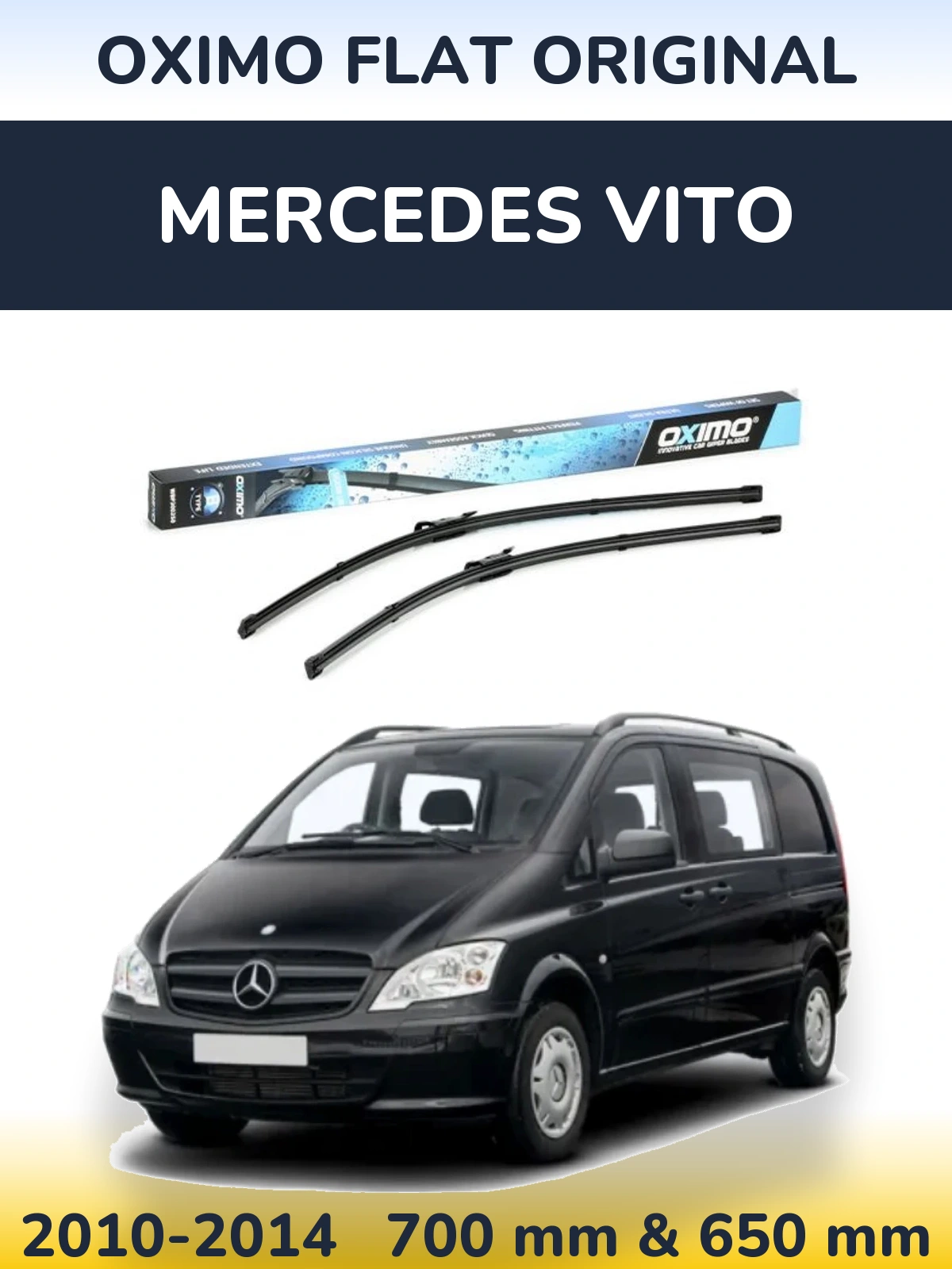 Комплект передних дворников Oximo Flat Original 700 & 650 мм для Mercedes Vito 2010-2014