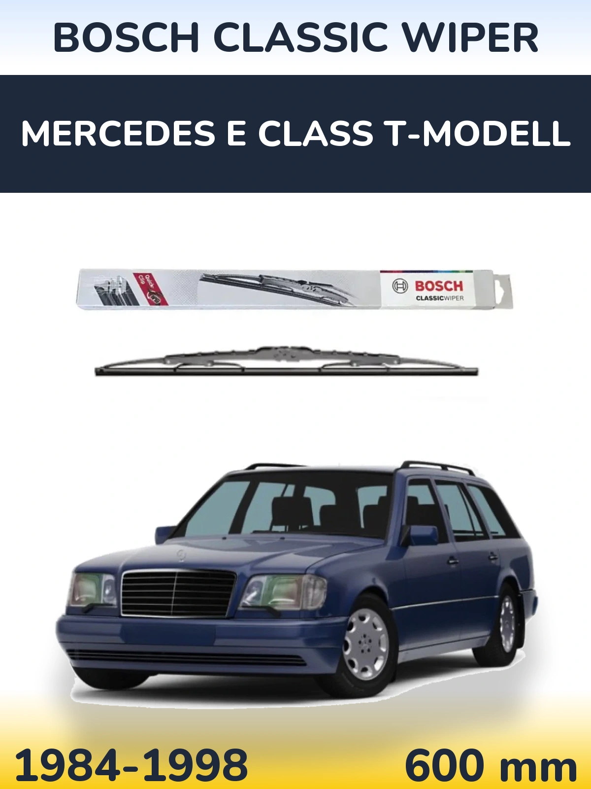 Przednia wycieraczka BOSCH Classic Wiper 600 mm do Mercedes Klasa E T-Modell 1984-1998