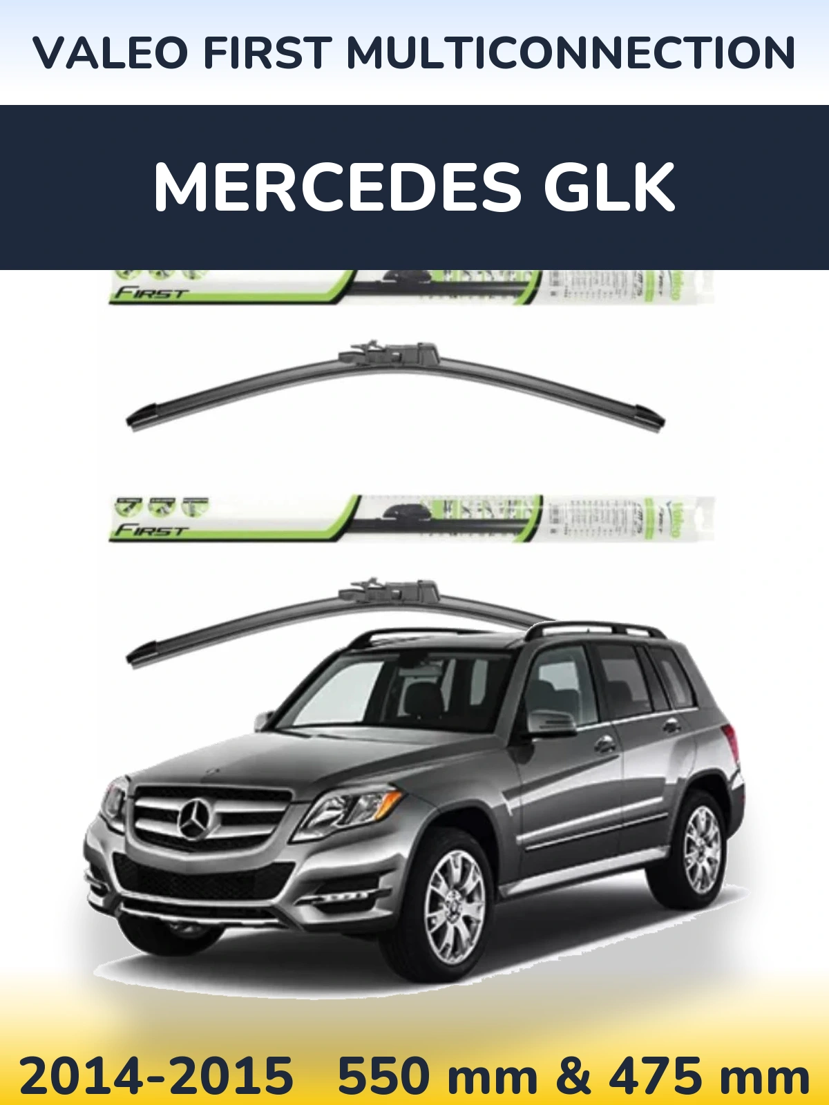 Komplet przednich wycieraczek Valeo First MultiConnection 550 & 475 mm do Mercedes GLK 2014-2015