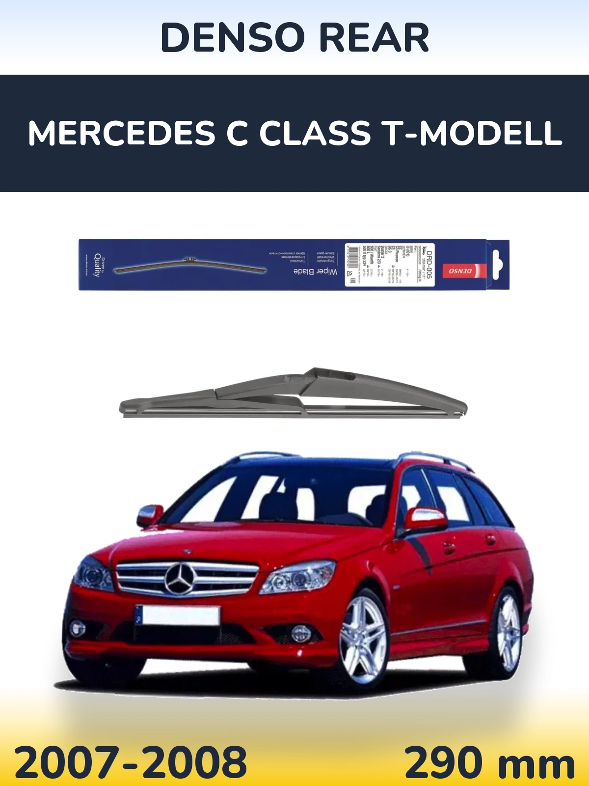 Rear wiper blade Denso Rear 290 mm for Mercedes C Class T-Modell 2007-2008