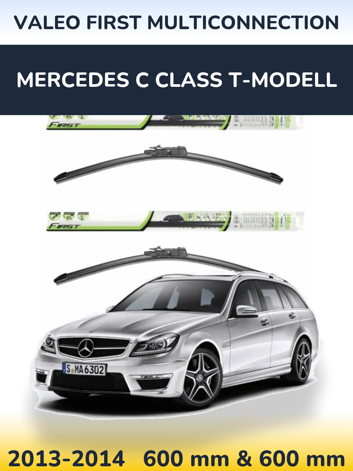 Komplet przednich wycieraczek Valeo First MultiConnection 600 & 600 mm do Mercedes Klasa C T-Modell 2013-2014