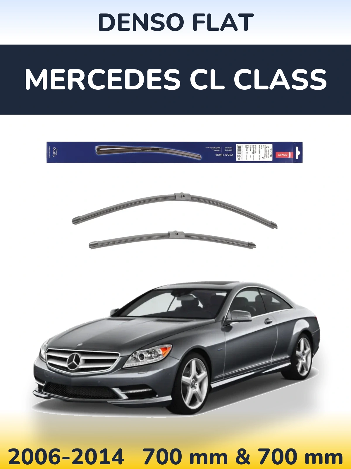 Комплект передних дворников Denso Flat 650 & 650 мм для Mercedes CL Class 2006-2014