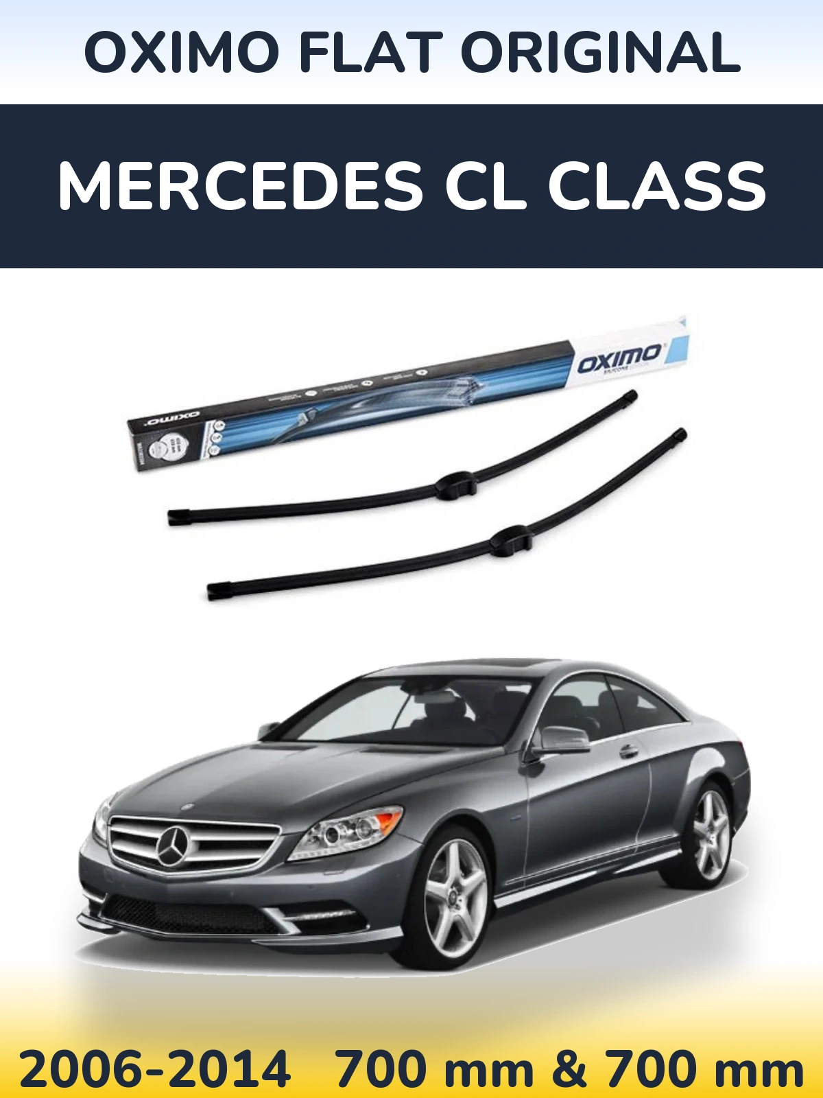 Комплект передних дворников Oximo Flat Original 650 & 650 мм для Mercedes CL Class 2006-2014