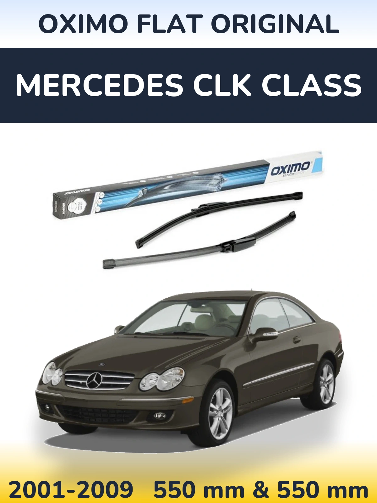 Комплект передних дворников Oximo Flat Original 550 & 550 мм для Mercedes CLK Class 2001-2009