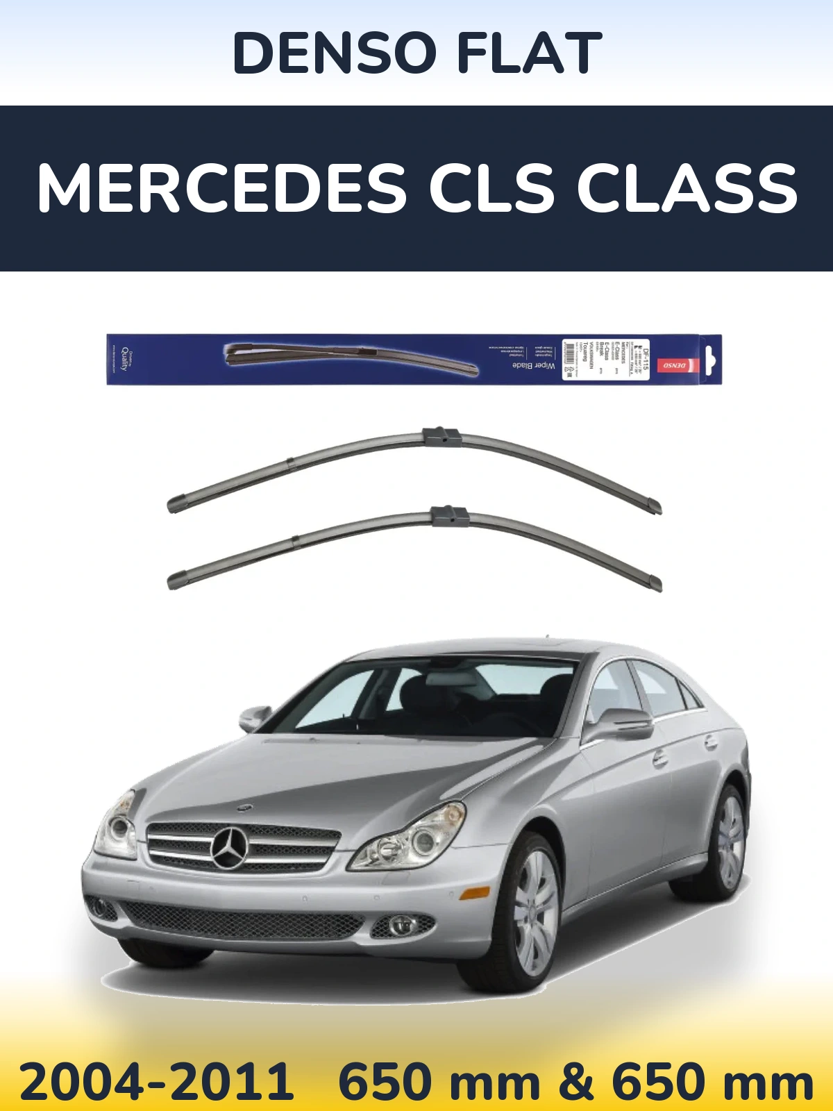 Комплект передніх щіток Denso Flat 650 & 650 мм для Mercedes CLS Class 2004-2011