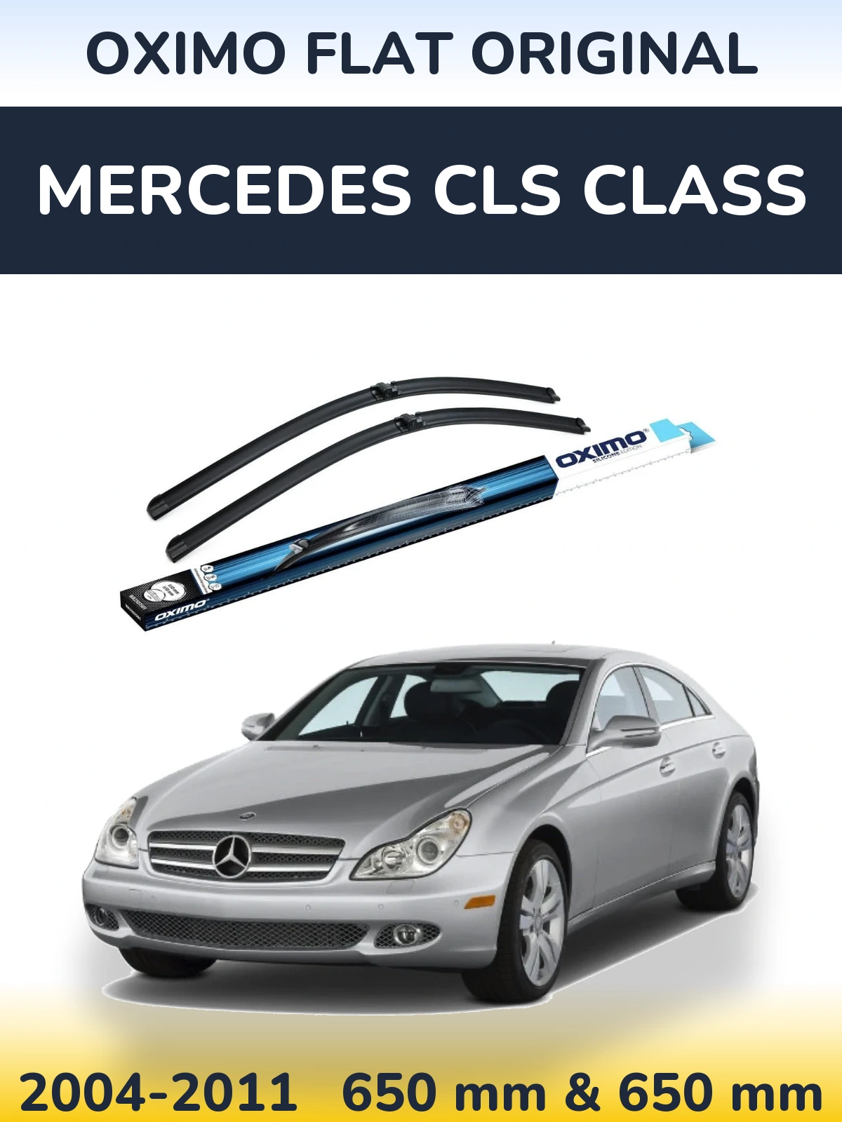 Комплект передніх щіток Oximo Flat Original 650 & 650 мм для Mercedes CLS Class 2004-2011