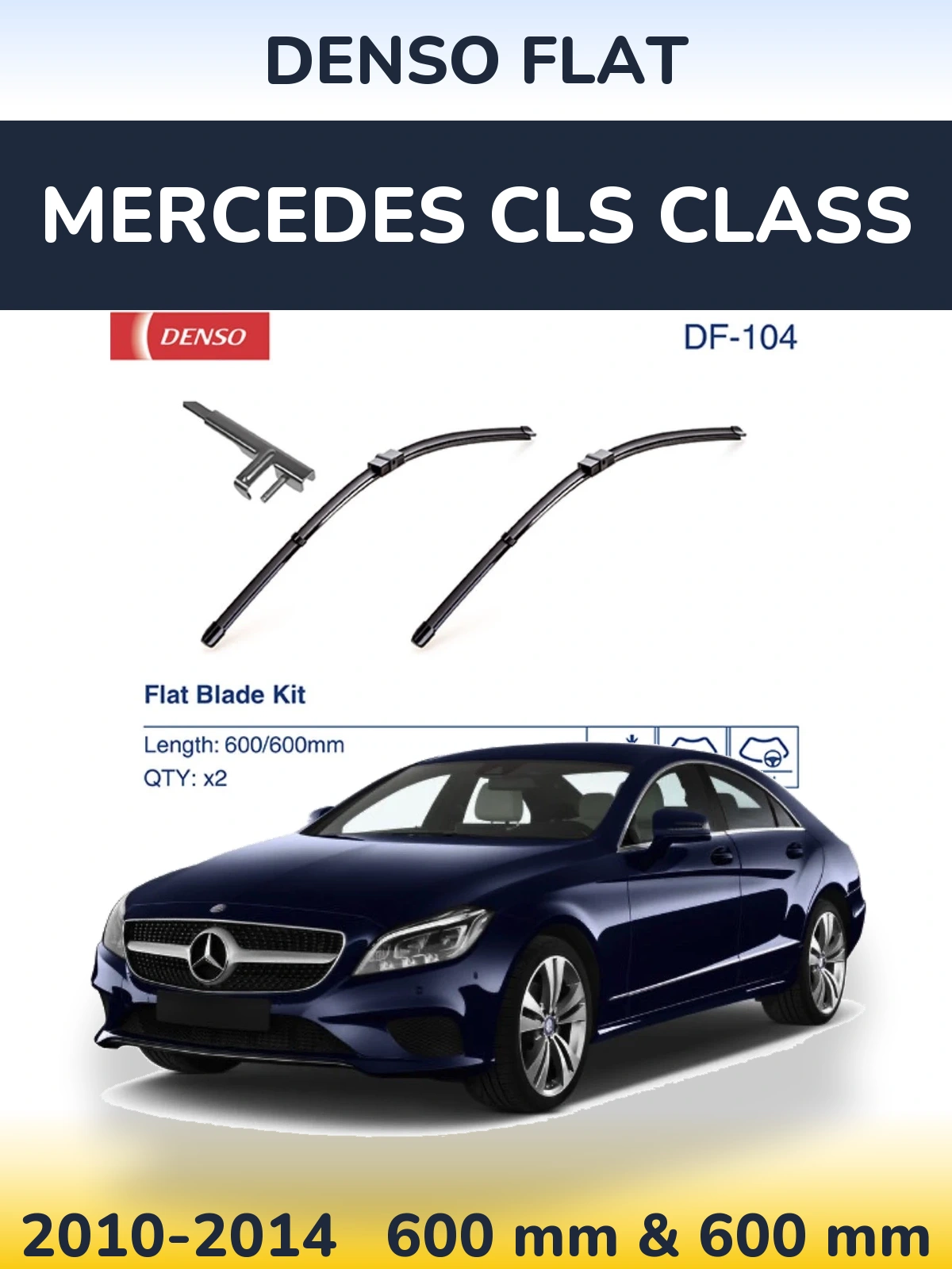 Комплект передних дворников Denso Flat 600 & 600 мм для Mercedes CLS Class 2010-2014