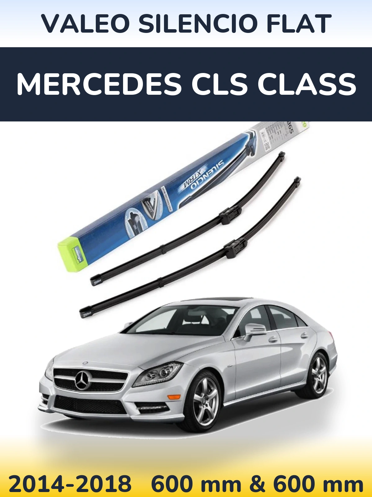 Komplet przednich wycieraczek Valeo Silencio Flat 600 & 600 mm do Mercedes Klasa CLS 2014-2018