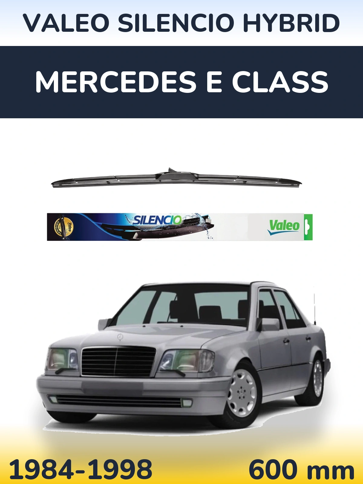 Передний дворник Valeo Silencio Hybrid 600 мм для Mercedes E Class 1984-1998