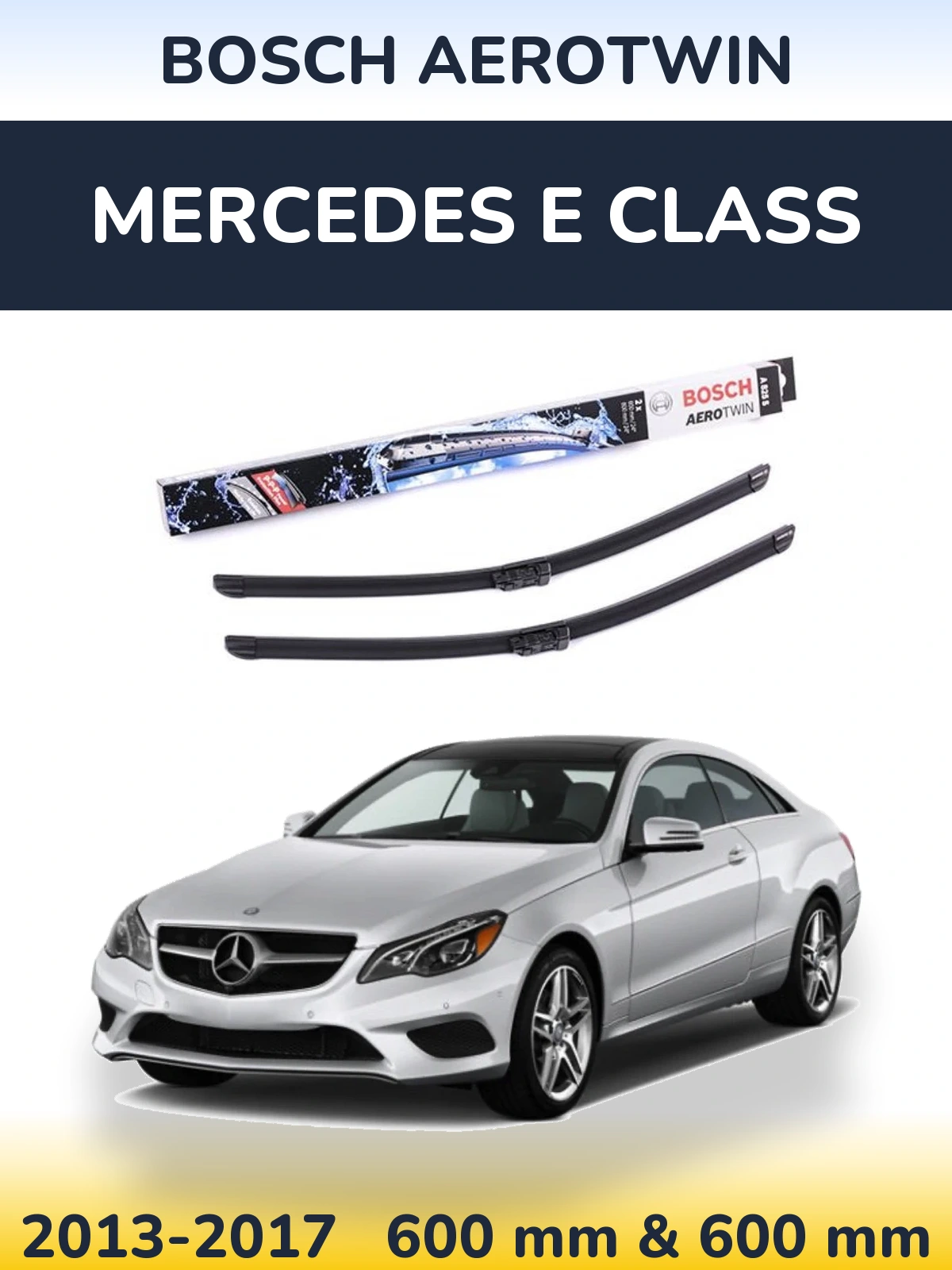 Komplet przednich wycieraczek BOSCH AeroTwin 600 & 600 mm do Mercedes Klasa E 2013-2017