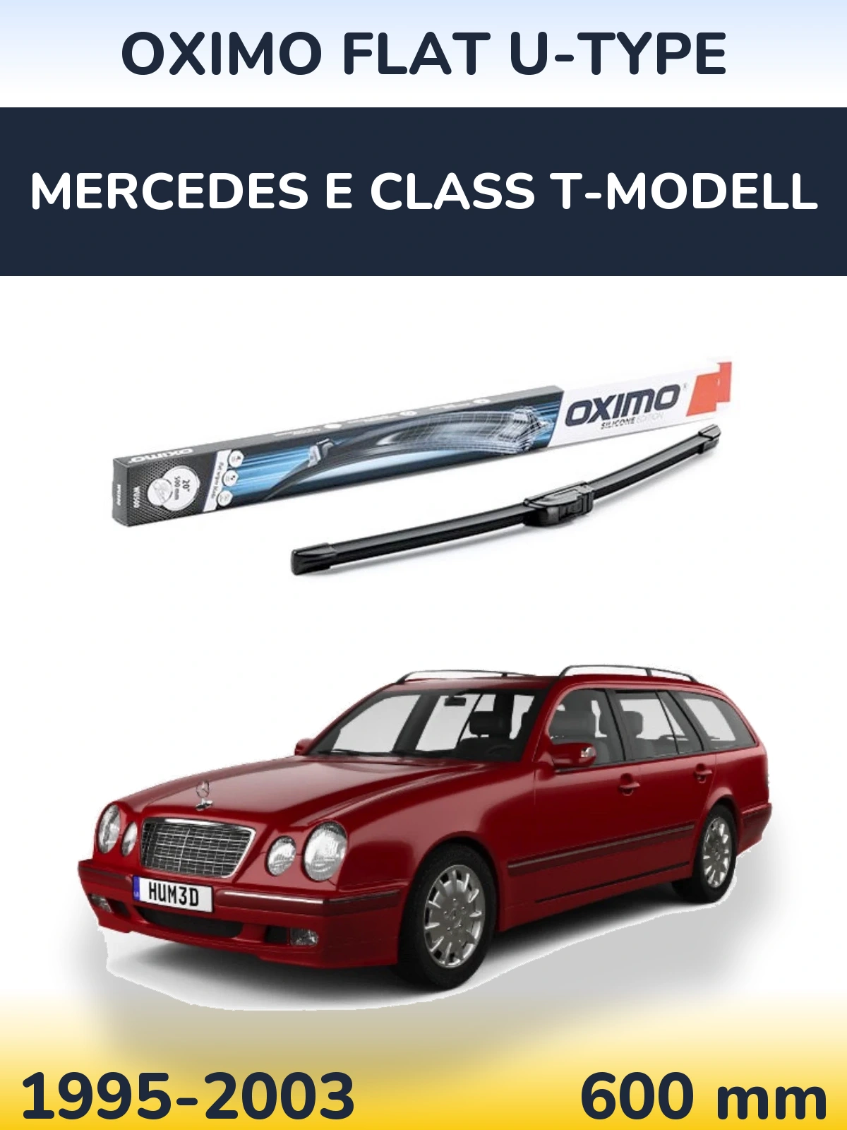 Передня щітка Oximo Flat U-type 600 мм для Mercedes E Class T-Модельl 1995-2003