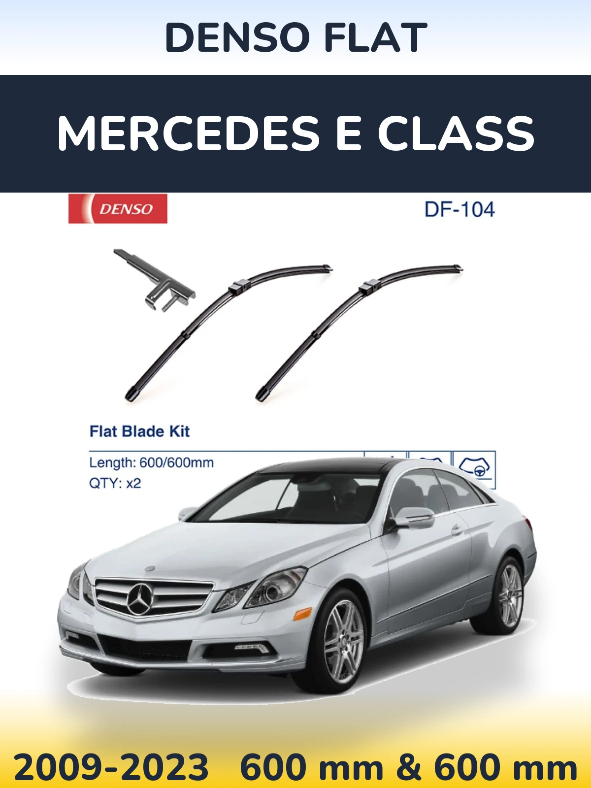 Komplet przednich wycieraczek Denso Flat 600 & 600 mm do Mercedes Klasa E 2009-2023