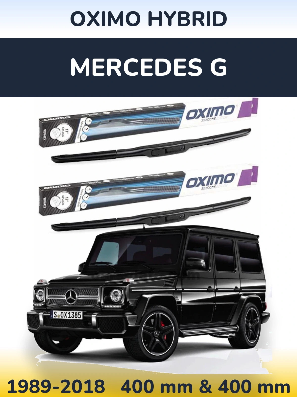 Комплект передніх щіток Oximo Hybrid 400 & 400 мм для Mercedes G 1989-2018