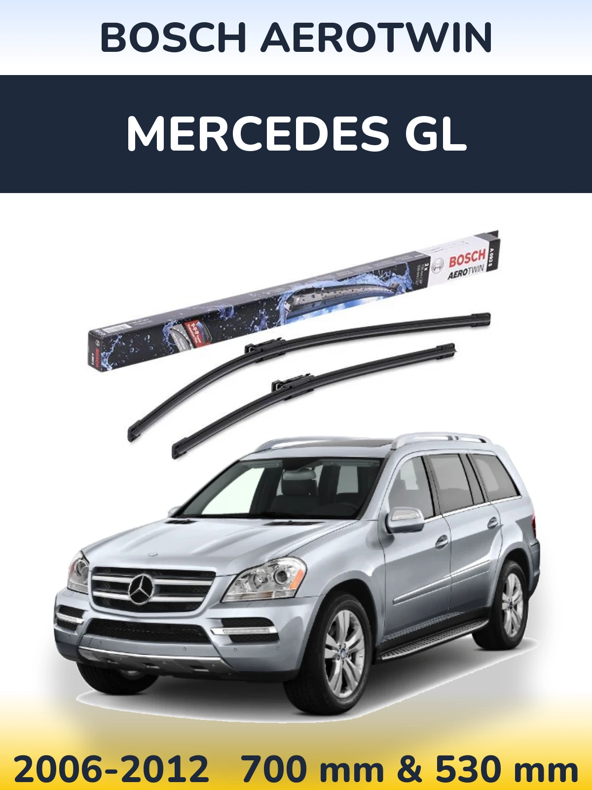 Komplet przednich wycieraczek BOSCH AeroTwin 700 & 530 mm do Mercedes GL 2006-2012