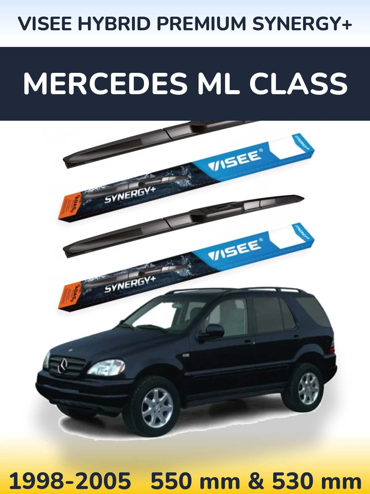 Комплект передніх щіток VISEE HYBRID PREMIUM SYNERGY+ 550 & 530 мм для Mercedes ML Class 1998-2005
