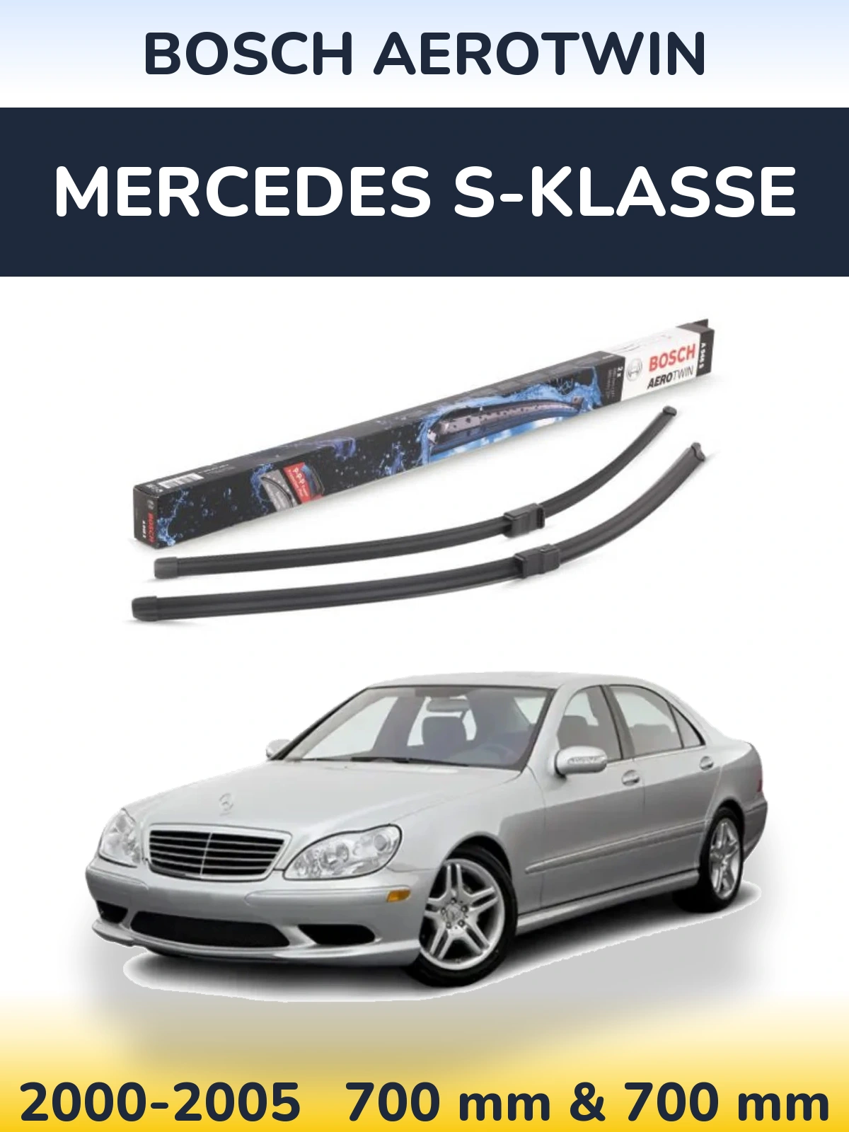 Komplet przednich wycieraczek BOSCH AeroTwin 680 & 680 mm do Mercedes S-Klasse 2000-2005