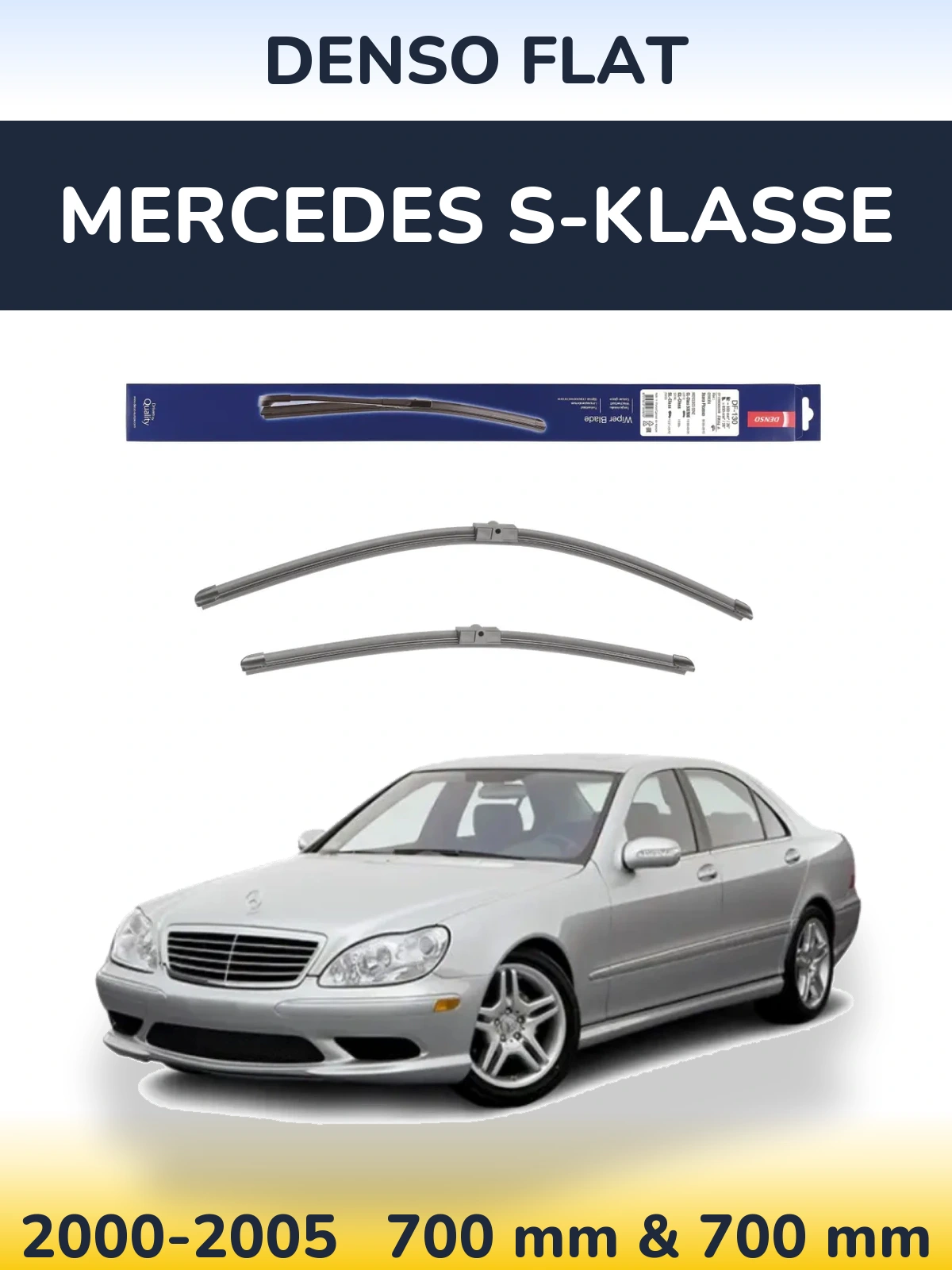 Komplet przednich wycieraczek Denso Flat 650 & 650 mm do Mercedes S-Klasse 2000-2005