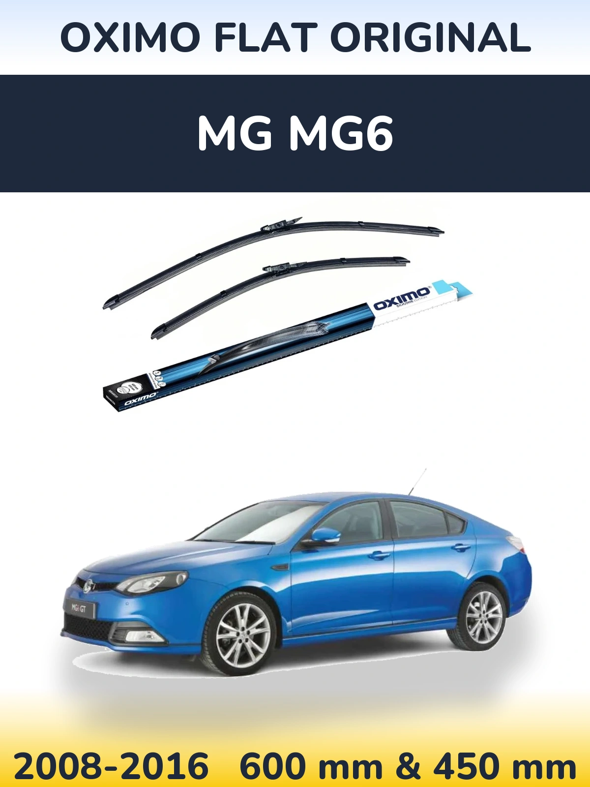 Комплект передніх щіток Oximo Flat Original 600 & 450 мм для MG MG6 2008-2016