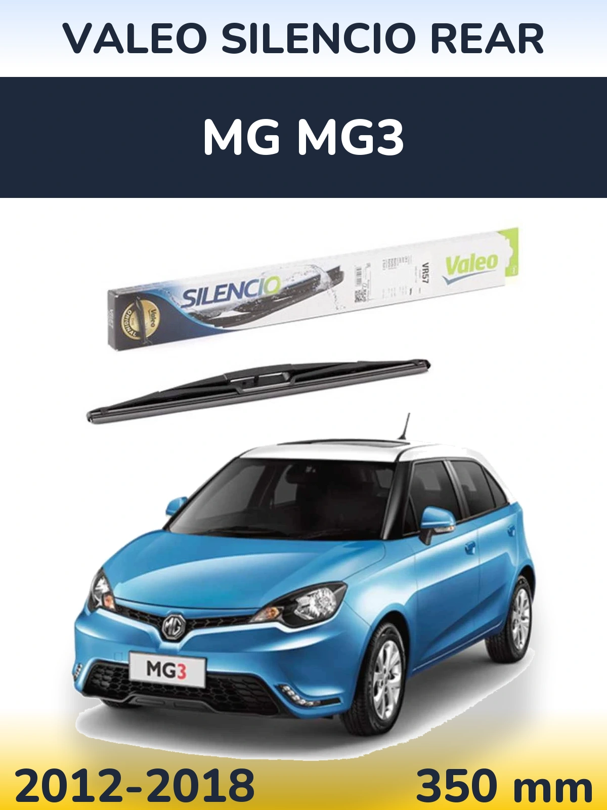 Rear wiper blade Valeo Silencio Rear 345 mm for MG MG3 2012-2018