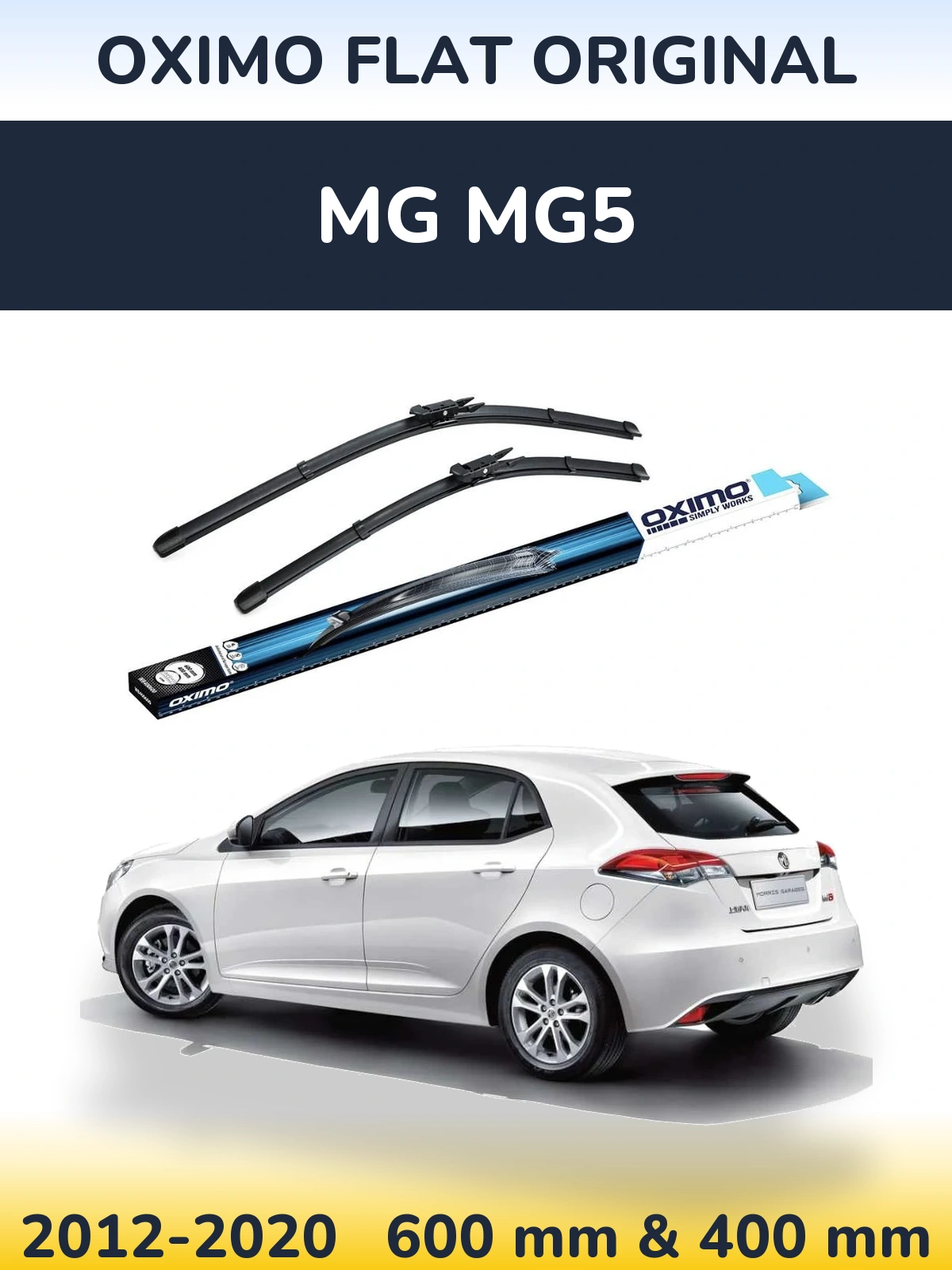 Комплект передних дворников Oximo Flat Original 600 & 400 мм для MG MG5 2012-2020