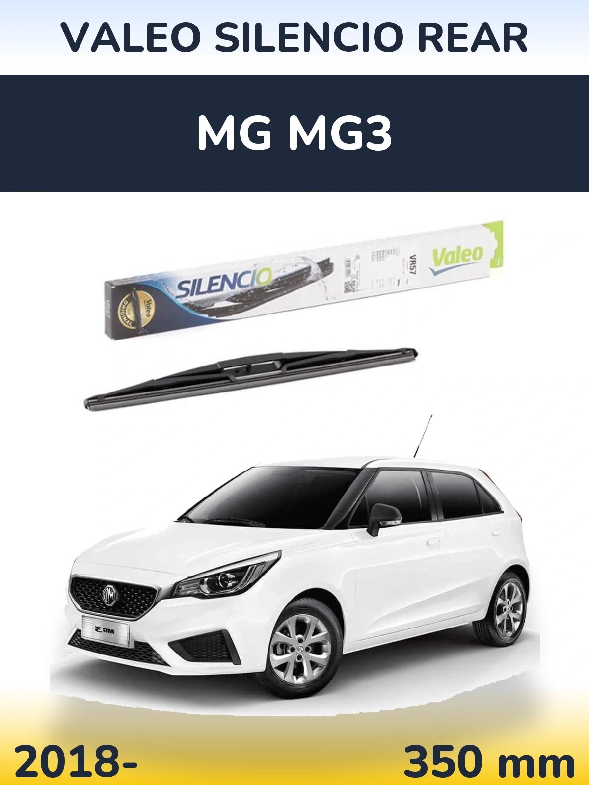 Rear wiper blade Valeo Silencio Rear 345 mm for MG MG3 2018-2026
