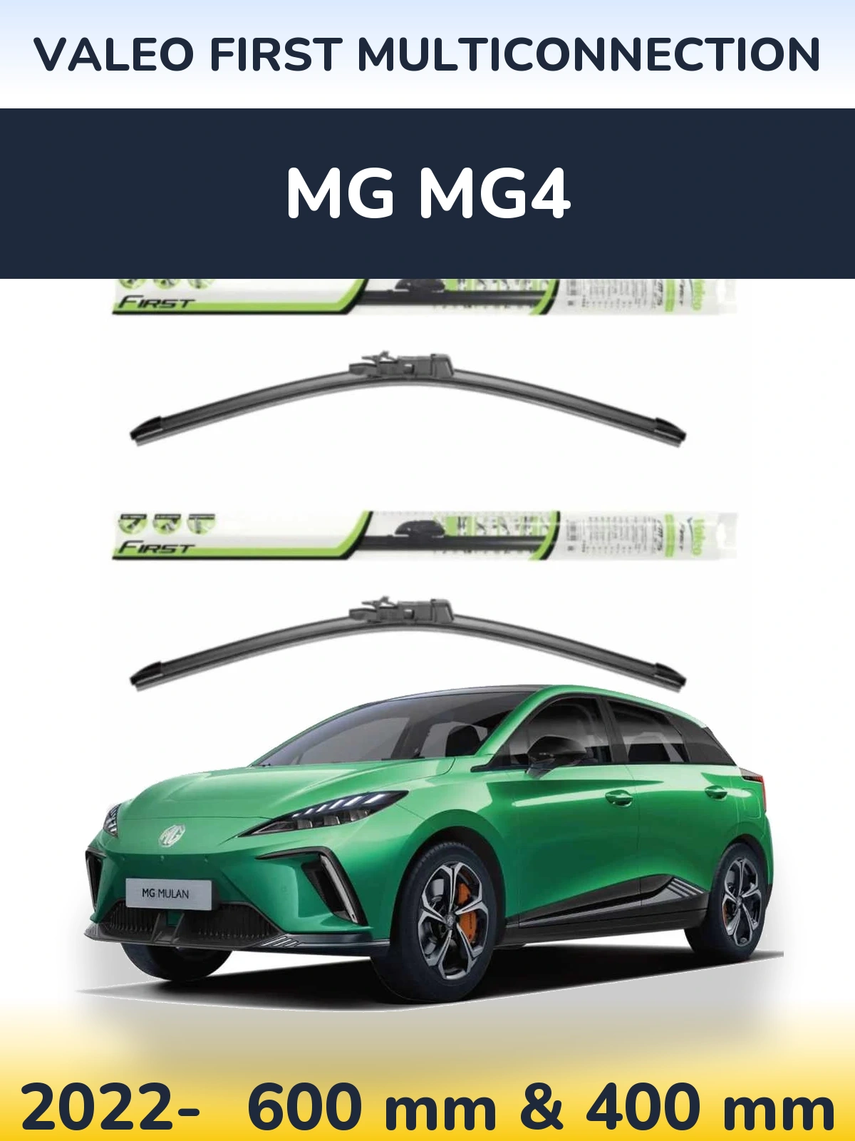Комплект передних дворников Valeo First MultiConnection 600 & 400 мм для MG MG4 2022-2026