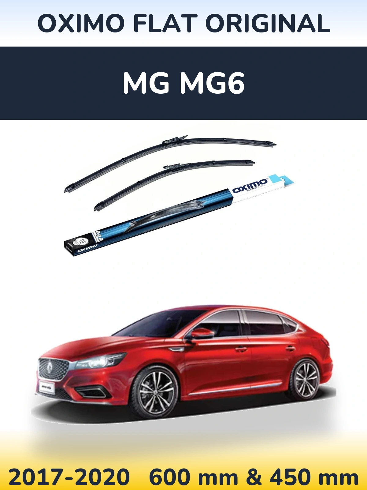 Комплект передніх щіток Oximo Flat Original 600 & 450 мм для MG MG6 2017-2020