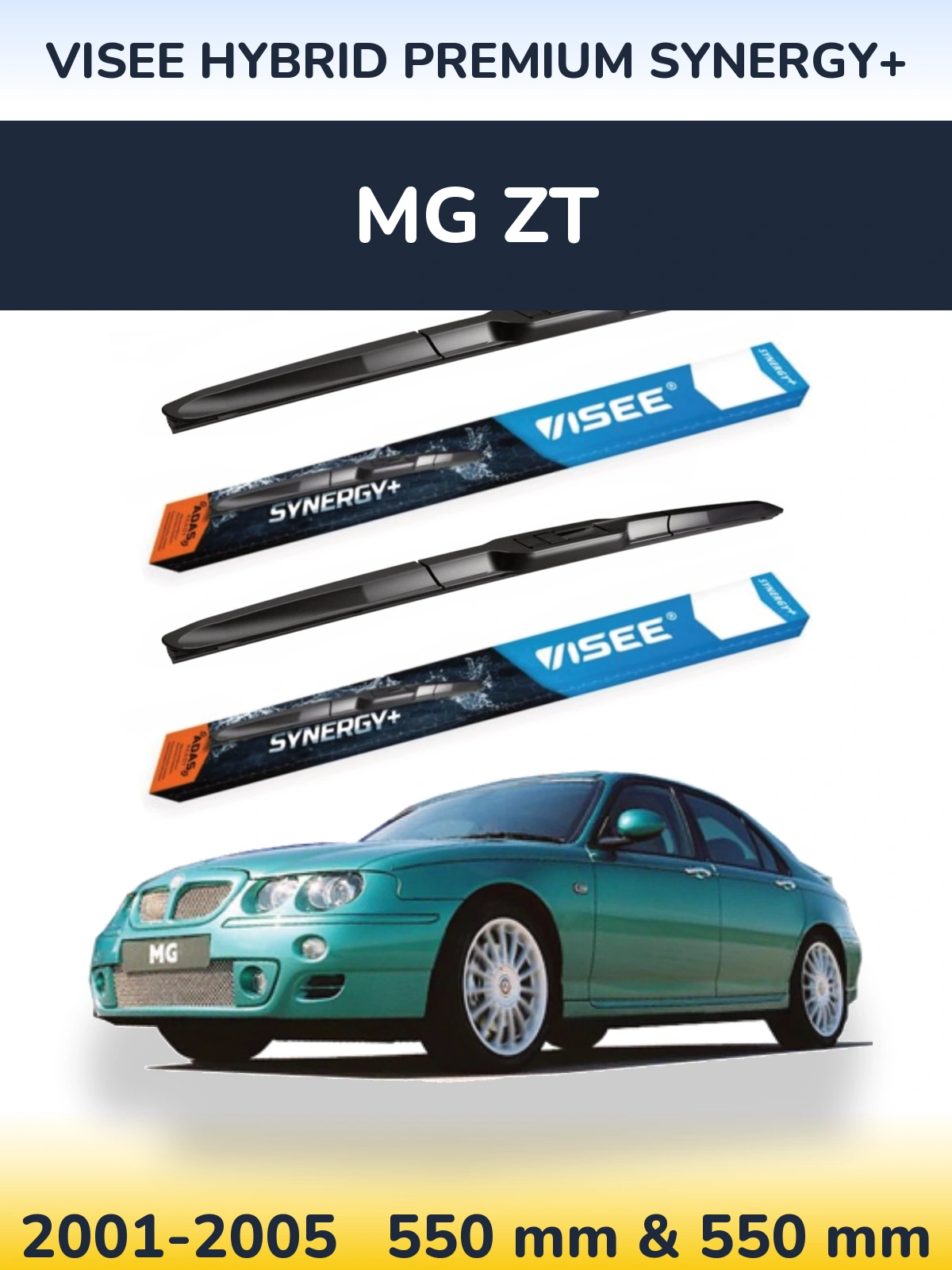 Комплект передніх щіток VISEE HYBRID PREMIUM SYNERGY+ 550 & 550 мм для MG ZT 2001-2005