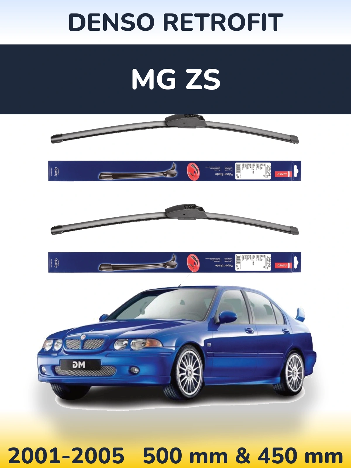 Комплект передніх щіток Denso Retrofit 500 & 450 мм для MG ZS 2001-2005