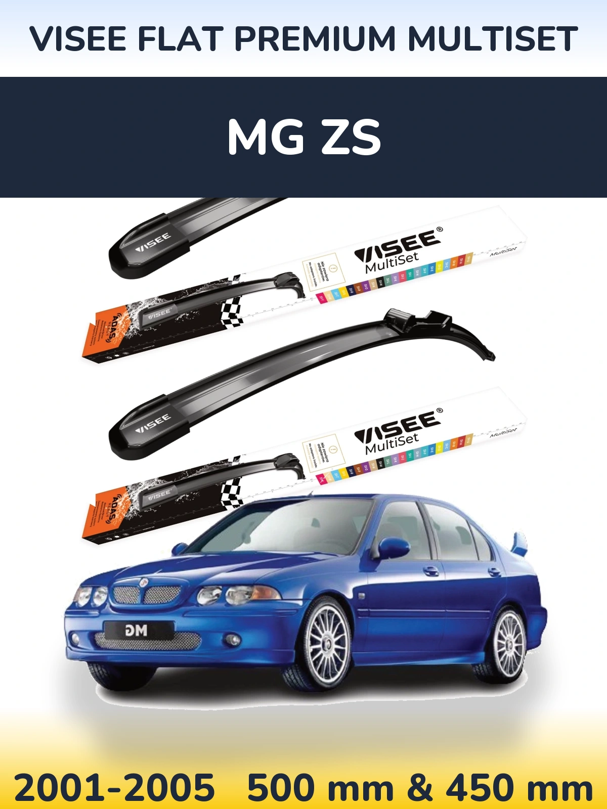 Комплект передних дворников VISEE FLAT PREMIUM MultiSet 500 & 450 мм для MG ZS 2001-2005
