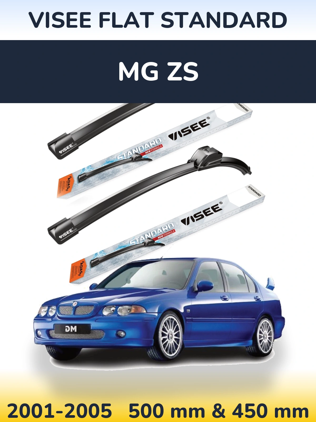 Комплект передних дворников VISEE FLAT STANDARD 500 & 450 мм для MG ZS 2001-2005