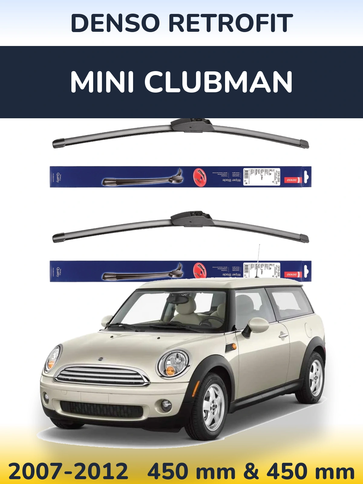 Комплект передніх щіток Denso Retrofit 450 & 450 мм для MINI Clubman 2007-2012