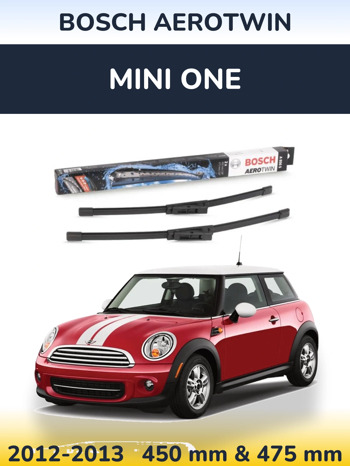 Комплект передніх щіток BOSCH AeroTwin 450 & 475 мм для MINI One 2012-2013