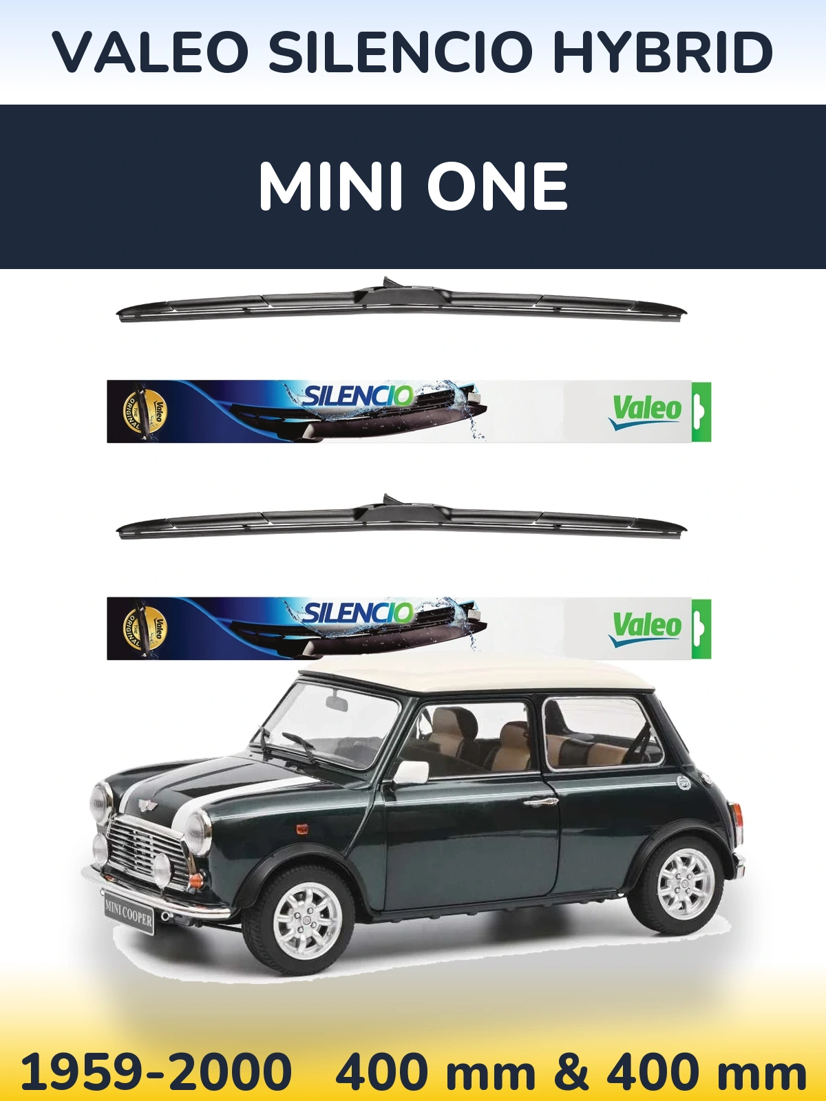 Комплект передних дворников Valeo Silencio Hybrid 400 & 400 мм для MINI One 1959-2000