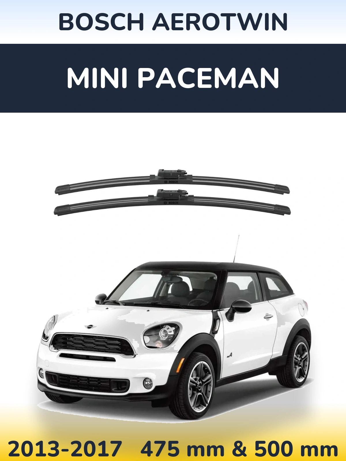 Komplet przednich wycieraczek BOSCH AeroTwin 475 & 500 mm do MINI Paceman 2013-2017