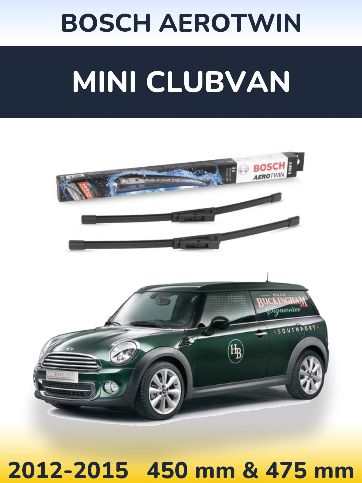 Комплект передніх щіток BOSCH AeroTwin 450 & 475 мм для MINI Clubvan 2012-2015