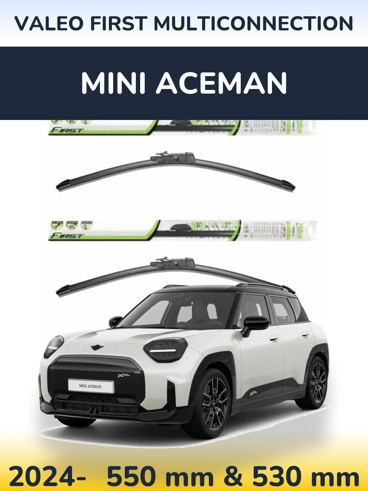 Komplet przednich wycieraczek Valeo First MultiConnection 550 & 530 mm do MINI Aceman 2024-2026