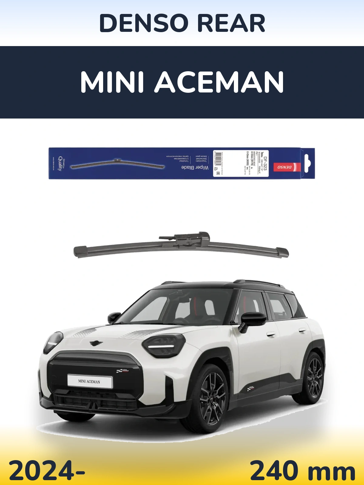 Rear wiper blade Denso Rear 240 mm for MINI Aceman 2024-2026