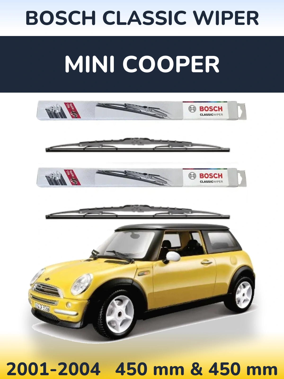 Комплект передних дворников BOSCH Classic Wiper 450 & 450 мм для MINI Cooper 2001-2004