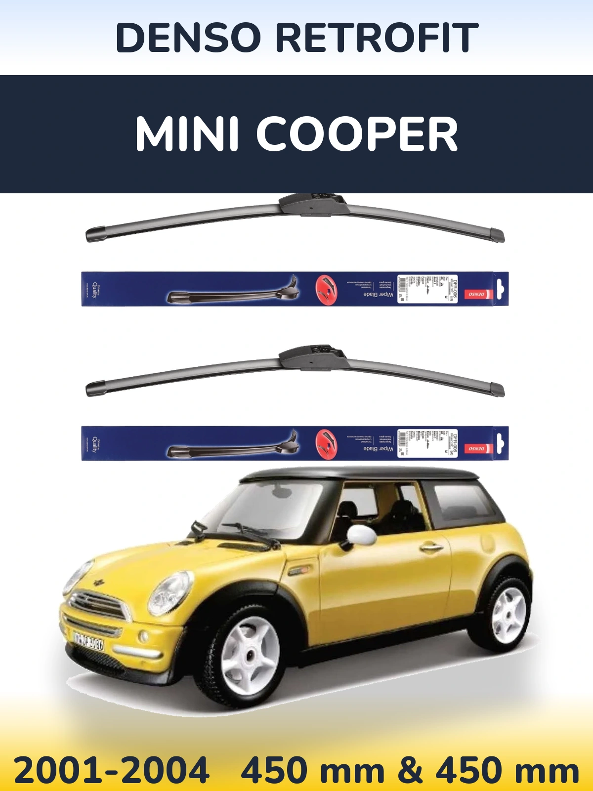 Komplet przednich wycieraczek Denso Retrofit 450 & 450 mm do MINI Cooper 2001-2004