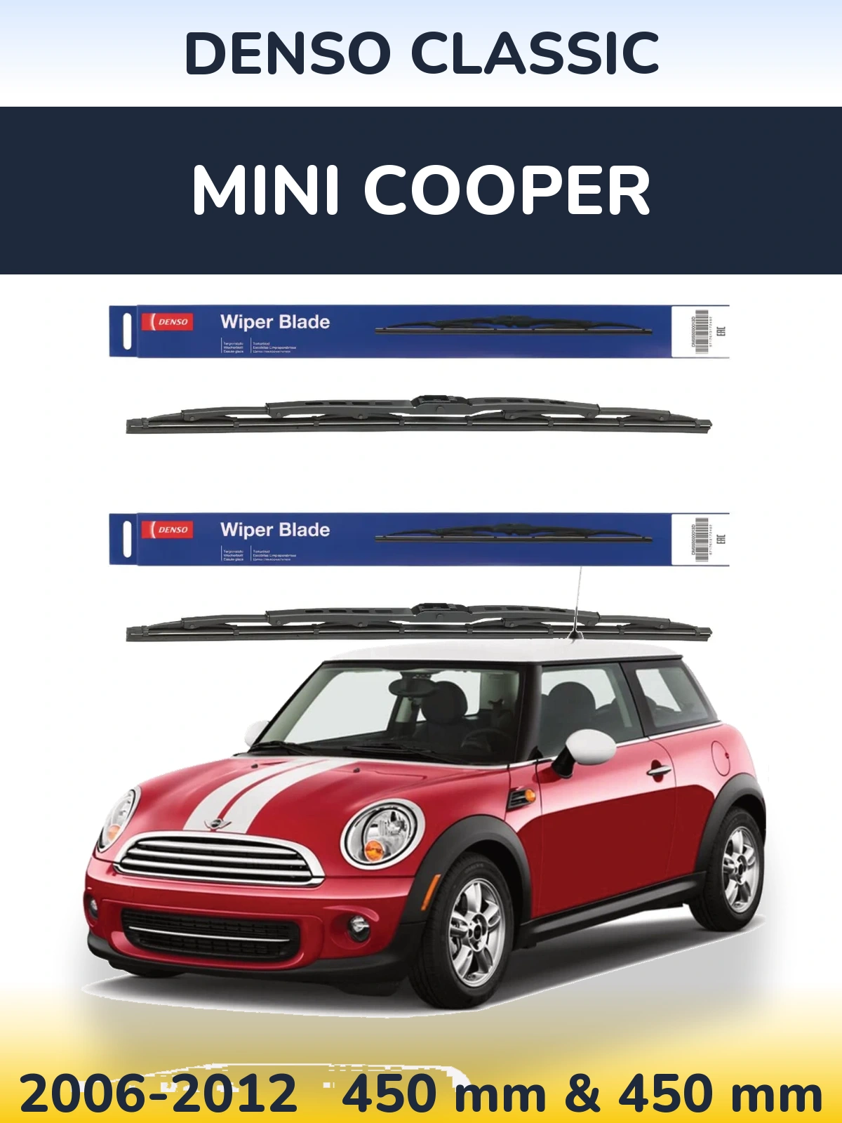 Комплект передніх щіток Denso Classic 450 & 450 мм для MINI Cooper 2006-2012