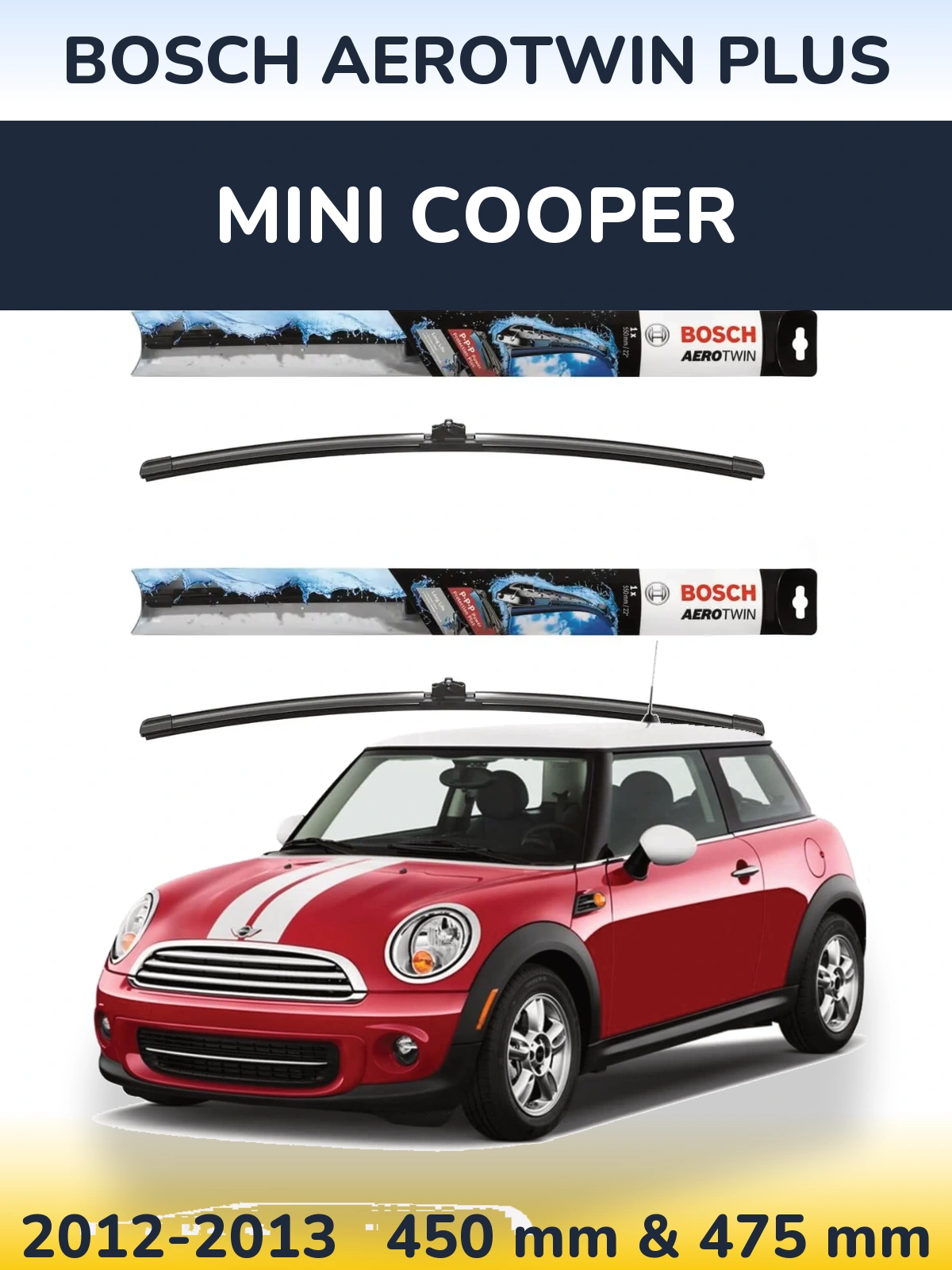 Komplet przednich wycieraczek BOSCH AeroTwin Plus 450 & 475 mm do MINI Cooper 2012-2013
