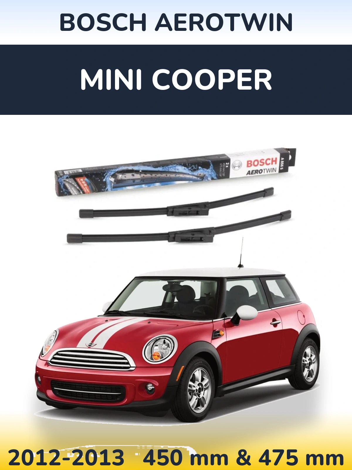 Komplet przednich wycieraczek BOSCH AeroTwin 450 & 475 mm do MINI Cooper 2012-2013