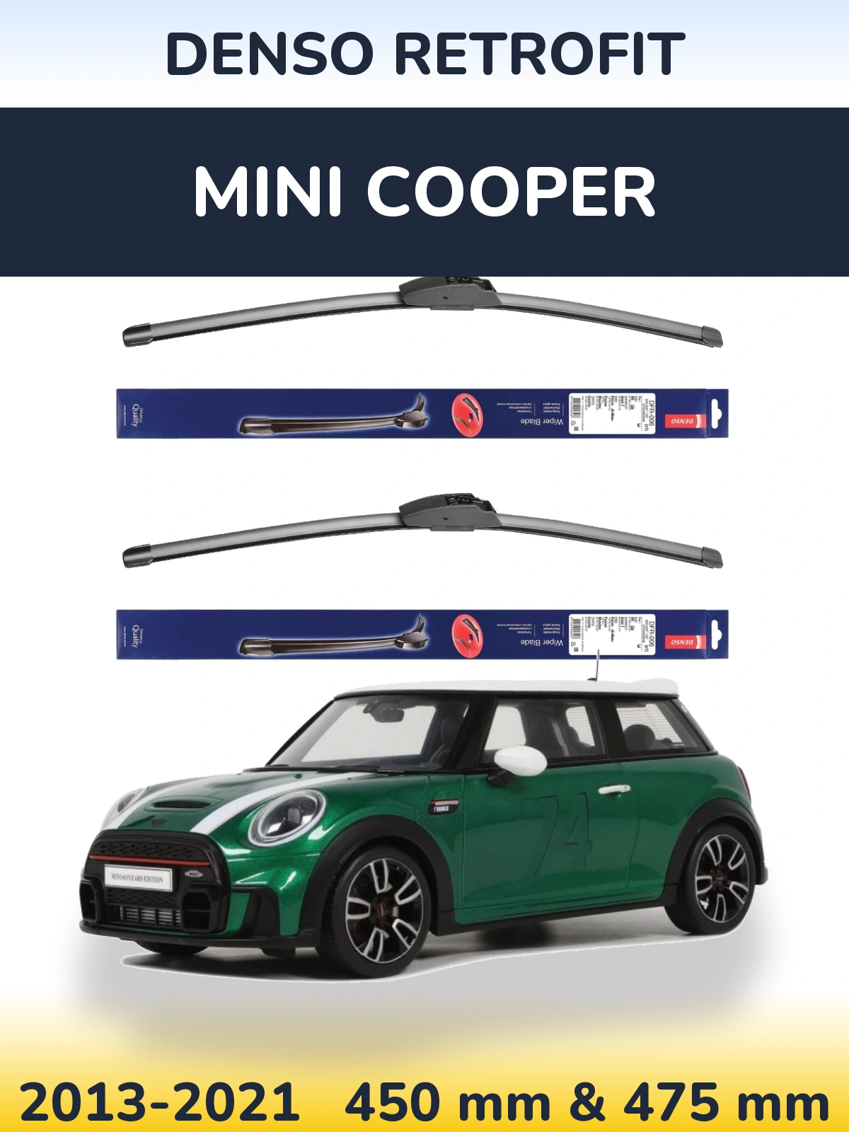 Комплект передніх щіток Denso Retrofit 450 & 475 мм для MINI Cooper 2013-2021