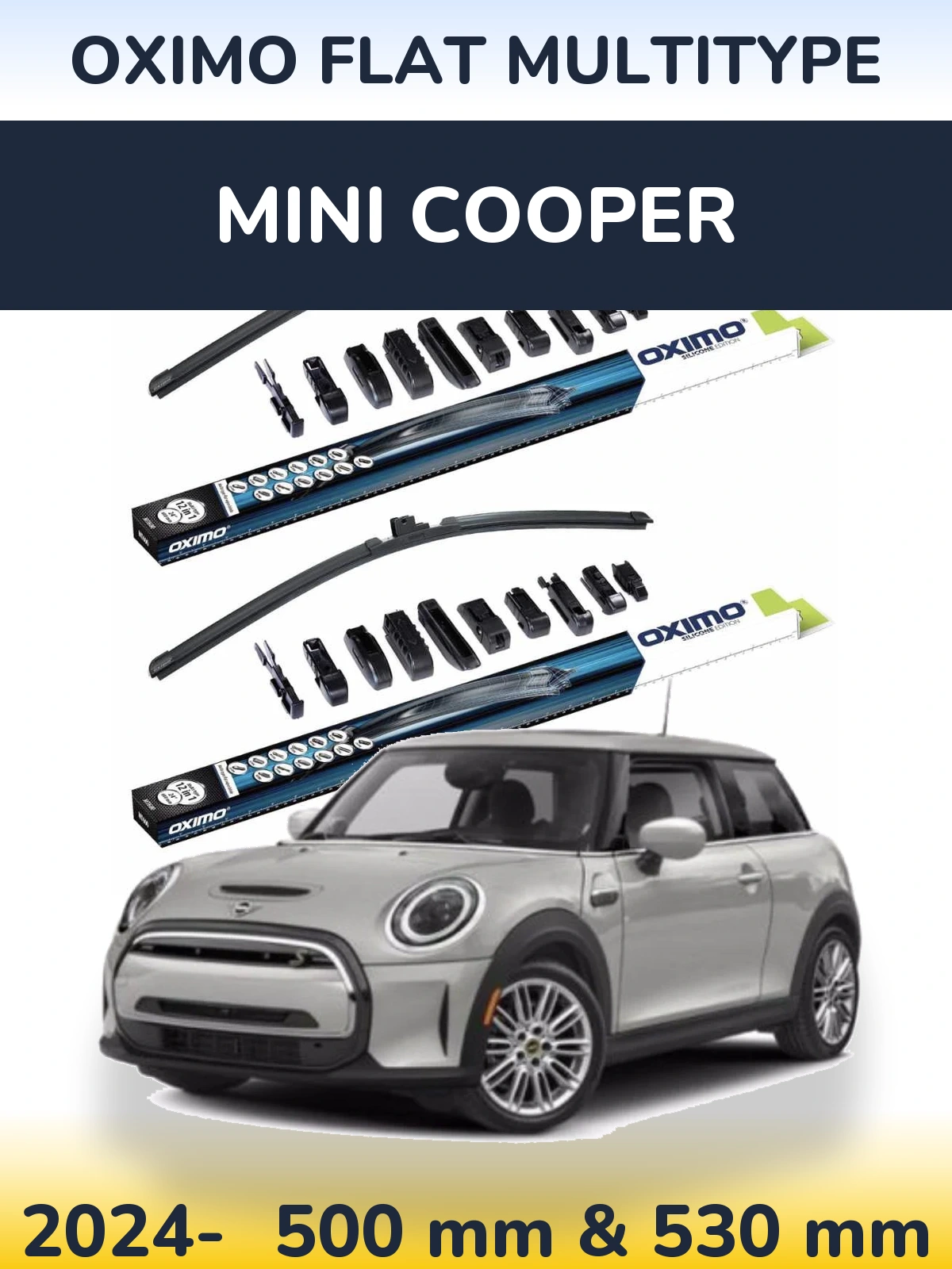 Комплект передніх щіток Oximo Flat MultiТипe 500 & 530 мм для MINI Cooper 2024-2026