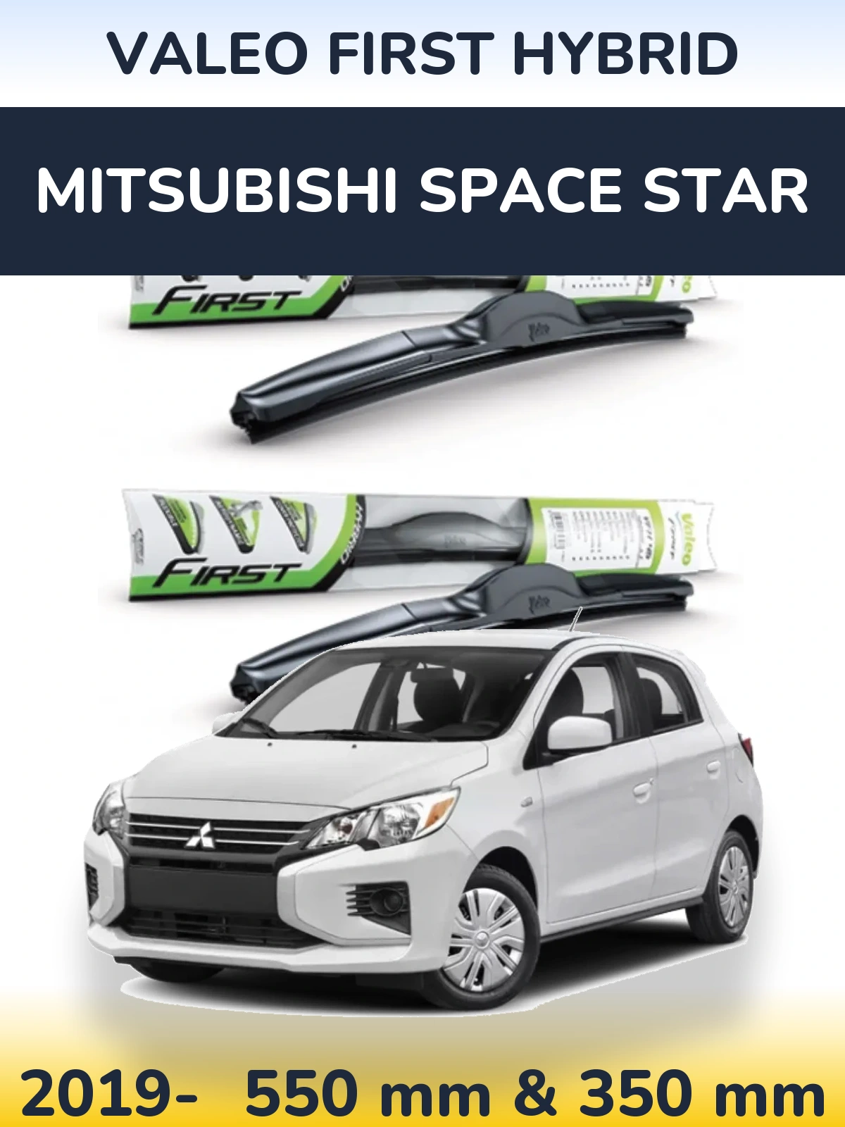 Комплект передних дворников Valeo First Hybrid 550 & 350 мм для Mitsubishi Space Star 2019-2026