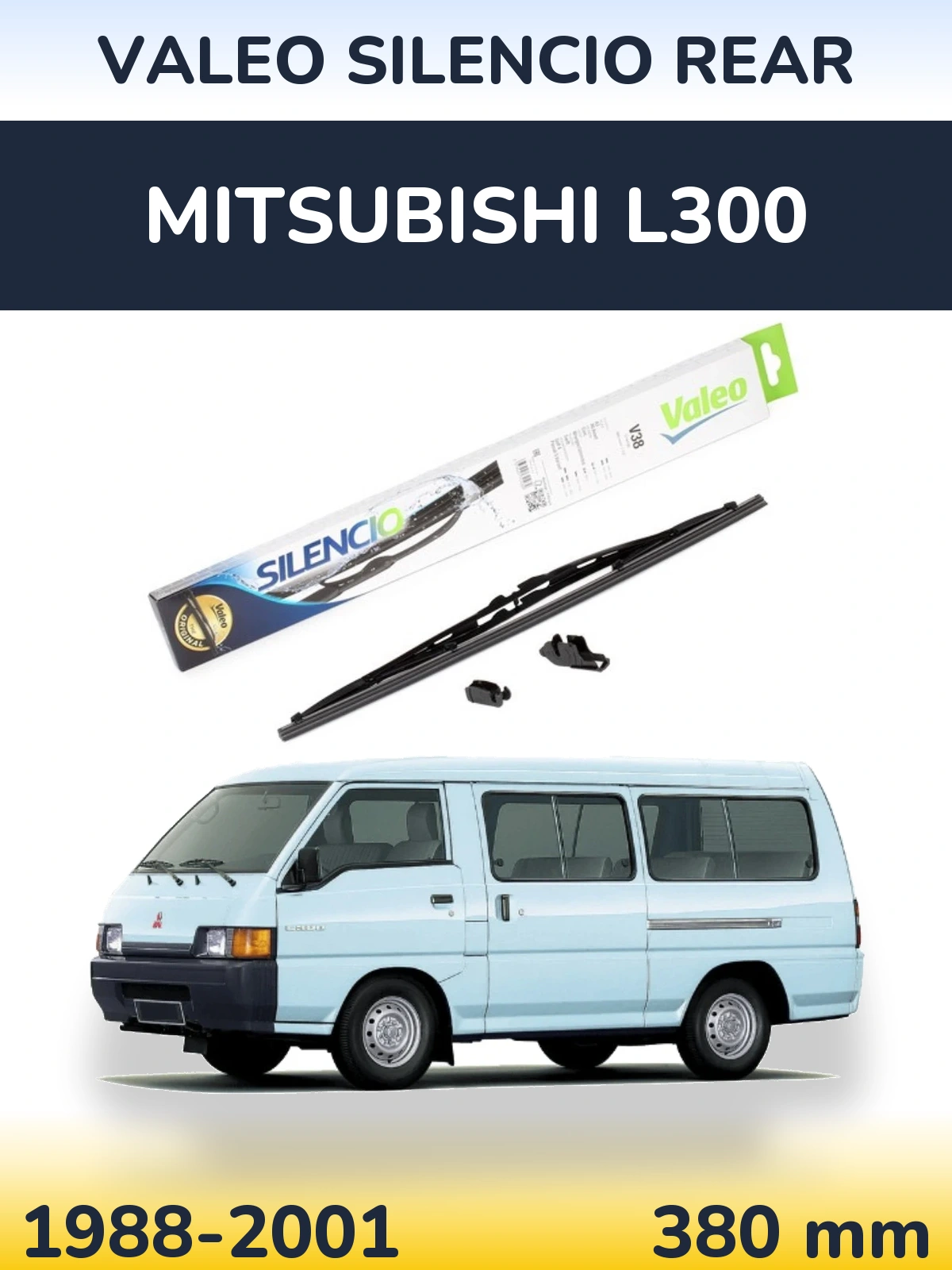 Rear wiper blade Valeo Silencio Rear 380 mm for Mitsubishi L300 1988-2001