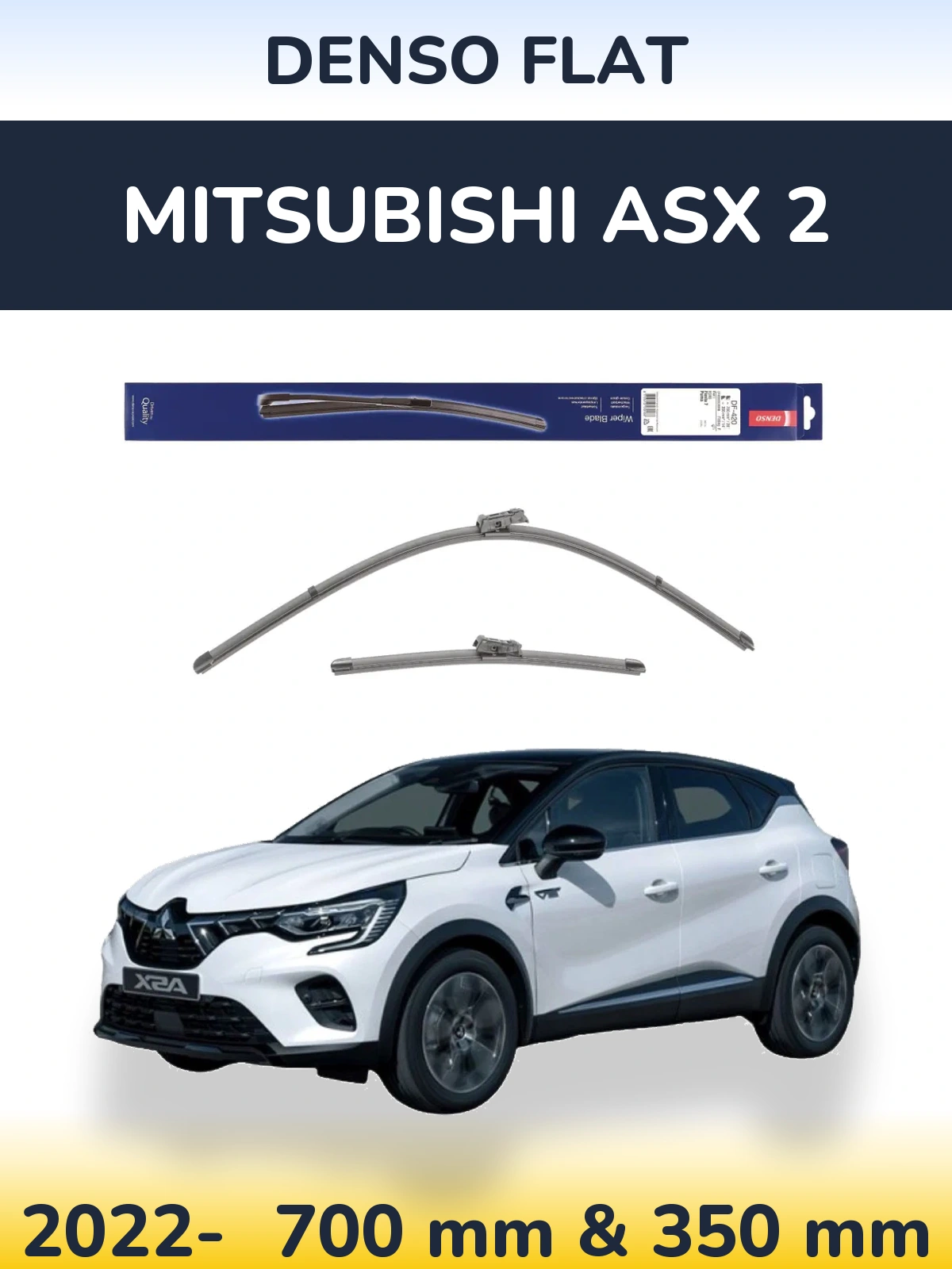 Front wiper blade set Denso Flat 700 & 350 mm for Mitsubishi ASX 2 2022-2026