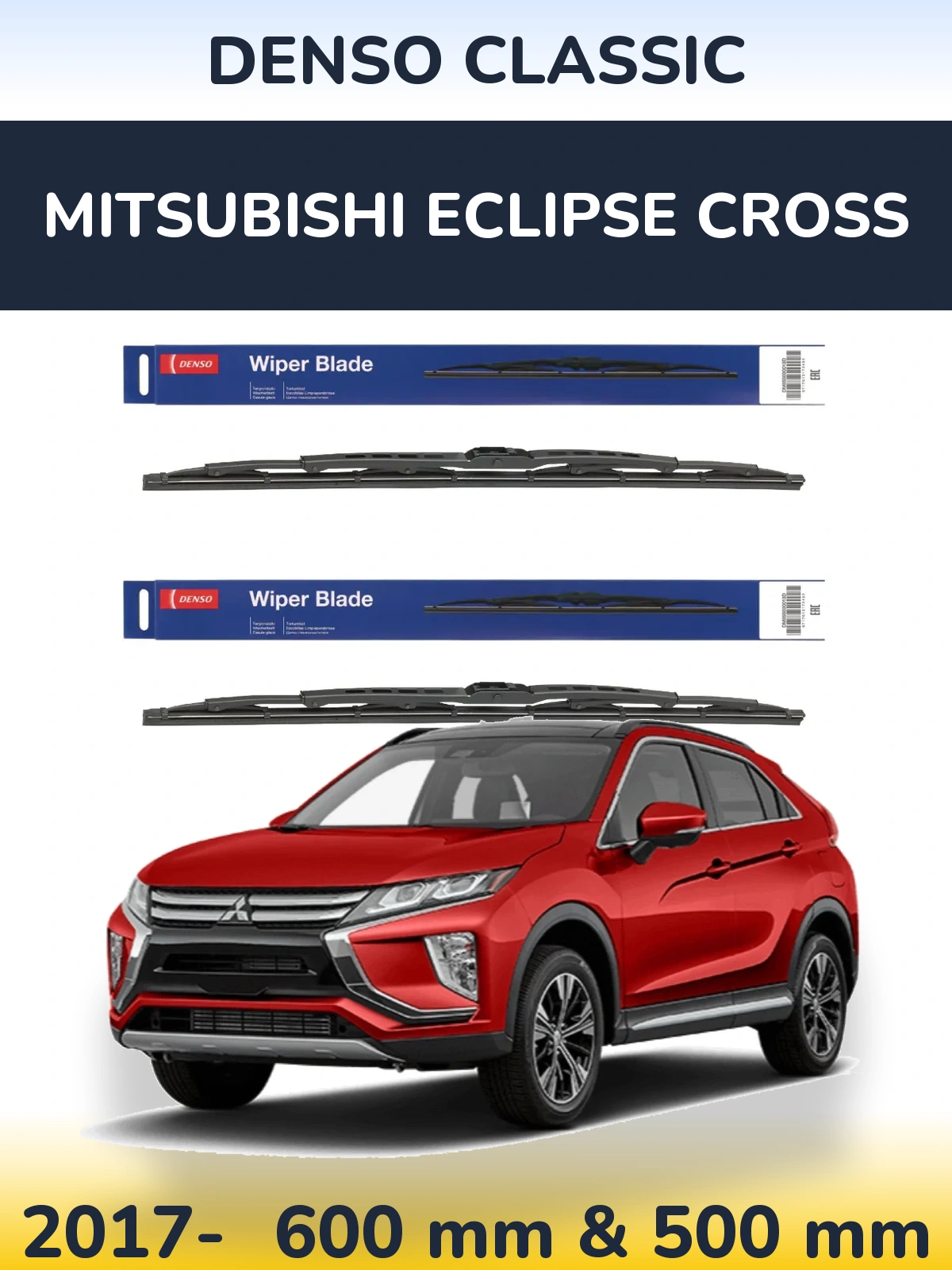 Komplet przednich wycieraczek Denso Classic 600 & 500 mm do Mitsubishi Eclipse Cross 2017-2026